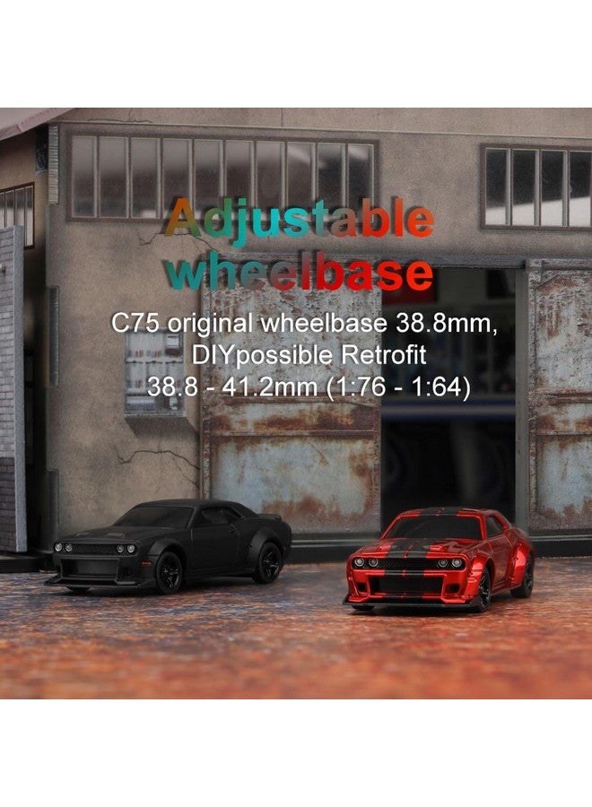 FLYCOLOR TurboRC 1:76 Mini Sports Car 4CH 2.4GHZ Remote Control Full Proportional RTR Kit with 2 Replaceable Body Shell(C75-Red) - Image 2
