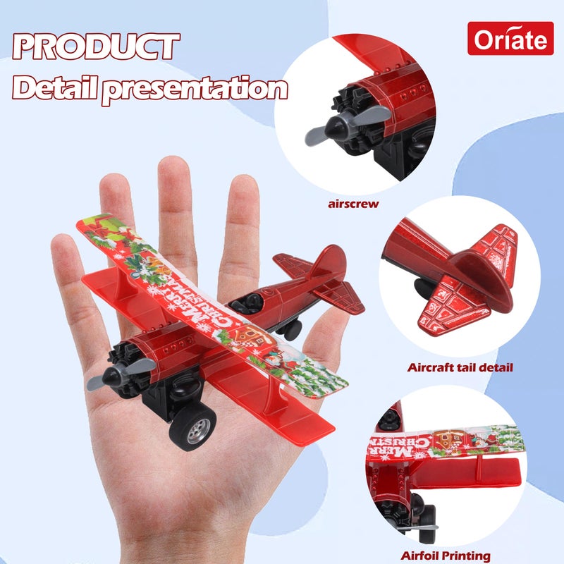 Oriate 3 Pack Die-Cast Pull Back Toy Airplane Set, Aircraft Model Toy Airplanes, Party Favor Gifts, Christmas, Halloween, Easter, Birthday, for Boy and Girl 3 Years Old and Up - Image 2