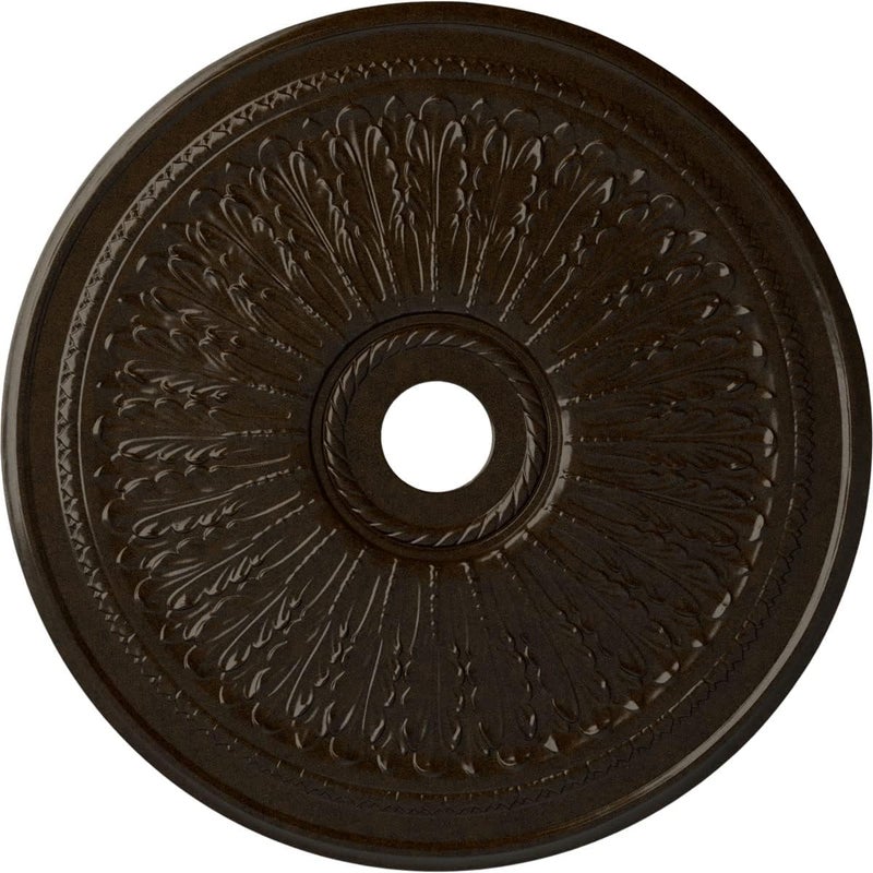 Ekena Millwork CM29OABZS 29-1/8" x 3-5/8" x 1" Oak Leaf Ceiling Medallion, Bronze - Image 1
