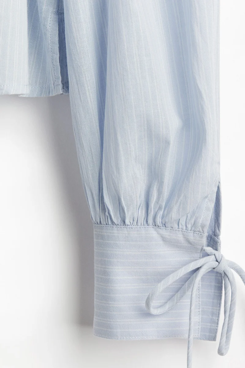 H&M Tie-Detail Cotton Blouse