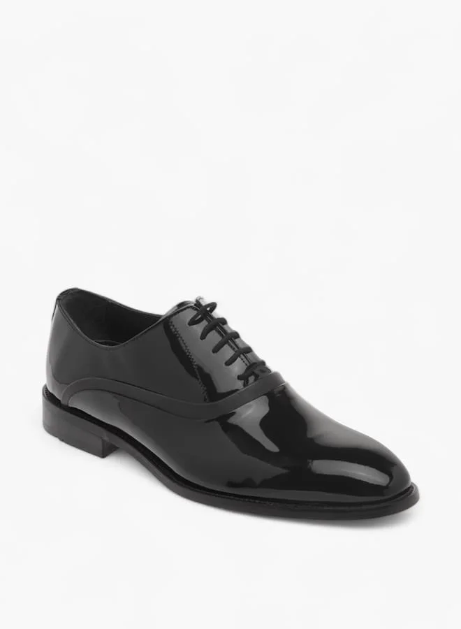 دوتشيني Mens Solid Lace-Up Oxford Shoes