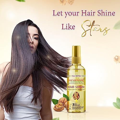 Aryanveda Hair Serum Vitalized with Walnut Oil - Serum for Hair Growth and Straightening, 45 mL (Pack of 5) - Image 2