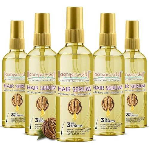 Aryanveda Hair Serum Vitalized with Walnut Oil - Serum for Hair Growth and Straightening, 45 mL (Pack of 5) - Image 1