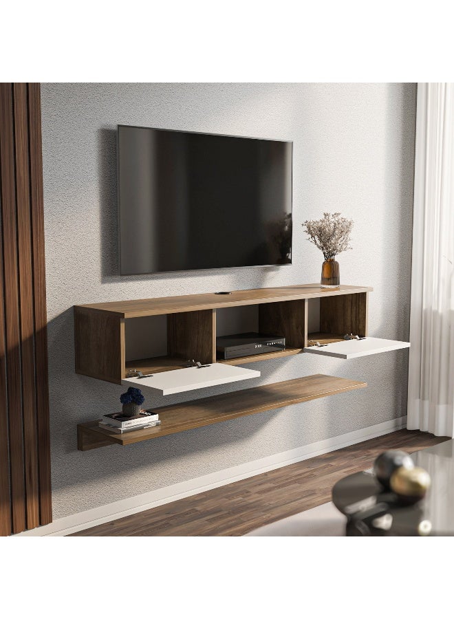 Home Box Wall Mounted TV Unit with Shelf for TVs Up to 60 Inches - Image 5
