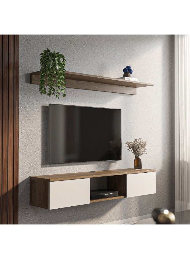 Home Box Wall Mounted TV Unit with Shelf for TVs Up to 60 Inches - Image 4