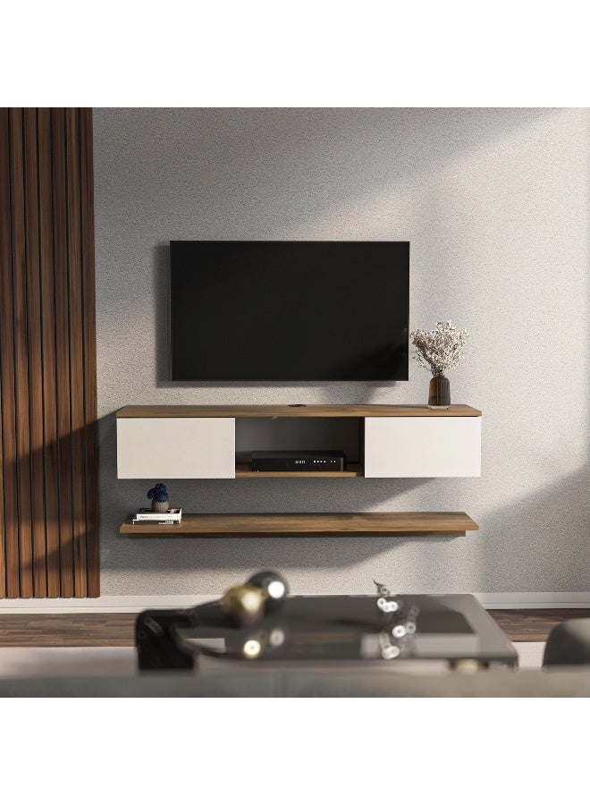 Home Box Wall Mounted TV Unit with Shelf for TVs Up to 60 Inches - Image 2
