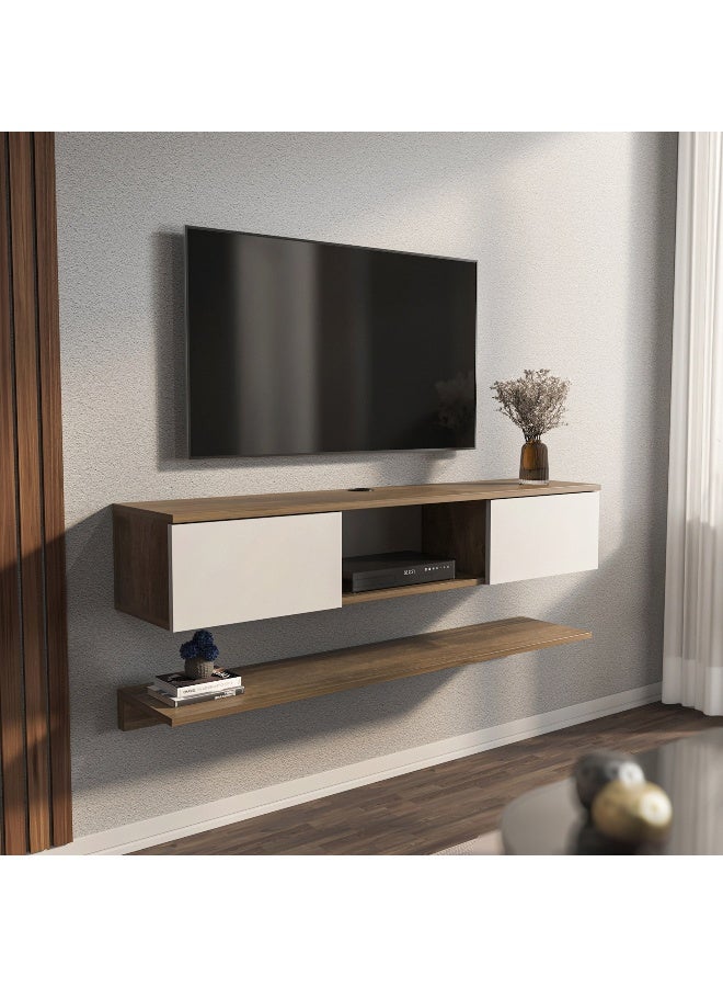 Home Box Wall Mounted TV Unit with Shelf for TVs Up to 60 Inches - Image 3