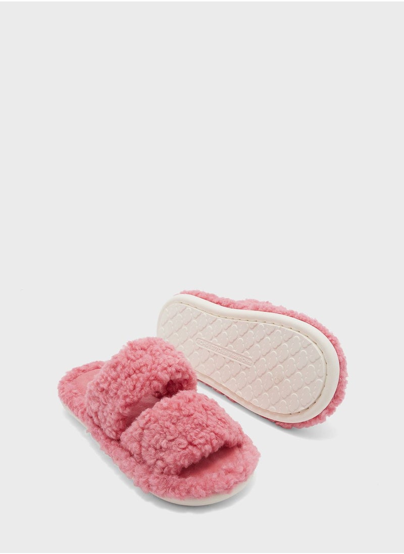Ginger - Teddy Double Strap Ladies Slipper - Image 1