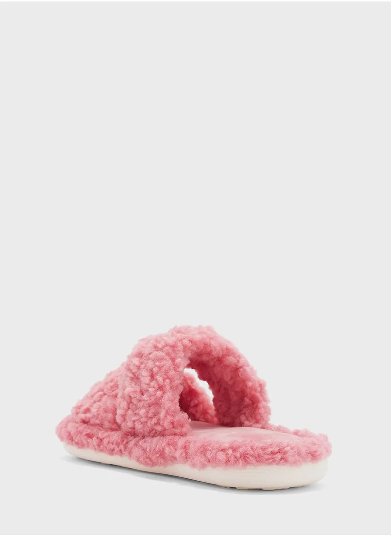 جينجر Teddy Double Strap Ladies Slipper