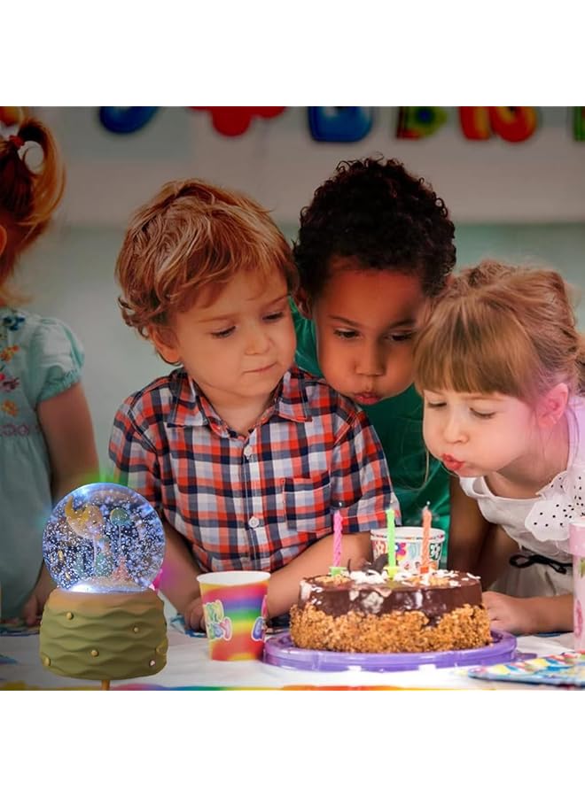 إيروريكس كرات الثلج المضيئة على شكل أميرة حورية البحر مع أضواء LED موسيقية ملونة، كرة بلورية صغيرة إبداعية لتزيين سطح الطاولة، كرات ثلجية كرتونية على شكل حورية البحر، ضوء ليلي للنساء والفتيات باللون الوردي - Image 5