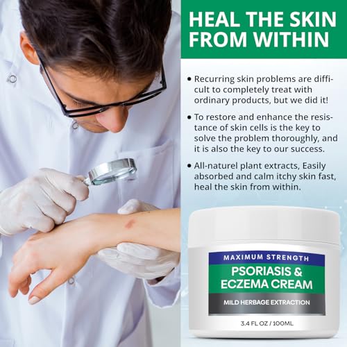 Hermon Psoriasis Eczema Relief Cream: Maximum Strength for Psoriasis Eczema - Relieve Symptom of Resistant Effective for Seborrheic Dermatitis Folliculitis 100m 3.4 Fl Oz (Pack of 1) - Image 4