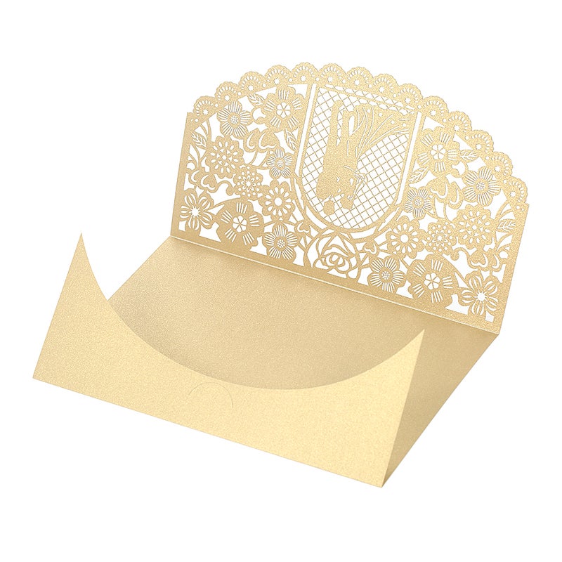 20pcs/set Wedding Invitation Card Cover Pearl Paper Cut Bridal Bridegroom Pattern Invitation Cards Wedding Anniversary Supplies--Gold - Image 4
