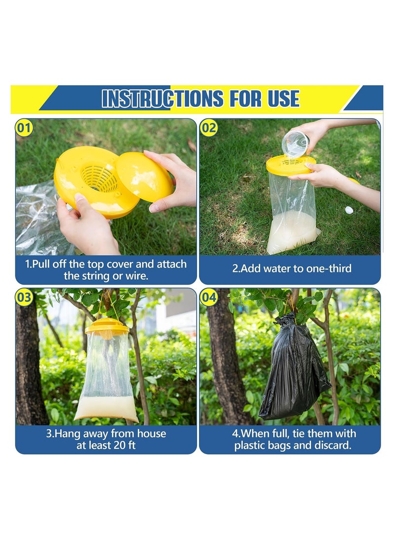 KASTWAVE Disposable Hanging Fly Trap Bag, 4 Pack Large Non-toxic Fly Traps Outdoor, Hanging Catcher Cage Net Fly Wasp Killer Insect Bug Killer, Great for Outdoor Garden, Farm, Horse Barn  - Image 5