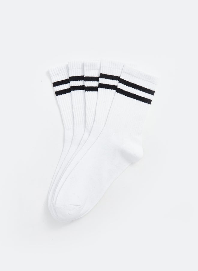 LC WAIKIKI Boys' Ankle Striped Cotton Socks 5 Pack - Image 2