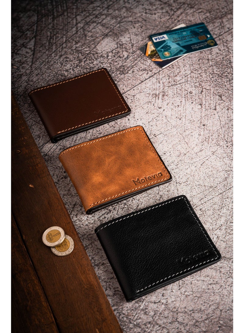 موتيفيا محفظة رجالي جلد طبيعي 100% طبقتين محفظة كروت ونقود محفظه للرجال من الجلد الطبيعي مع 5 جيوب داخلية محفظة صغيرة من Motevia - Image 2
