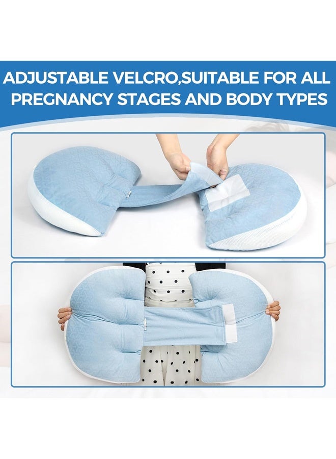 Pregnancy Pillow, Portable  U Shaped Full Body Maternity Pillow,  Support for Back, Legs, Belly for Pregnant Women, Pregnancy Pillow for Women(Blue) - Image 3