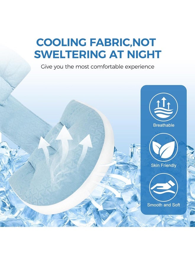 Pregnancy Pillow, Portable  U Shaped Full Body Maternity Pillow,  Support for Back, Legs, Belly for Pregnant Women, Pregnancy Pillow for Women(Blue) - Image 4