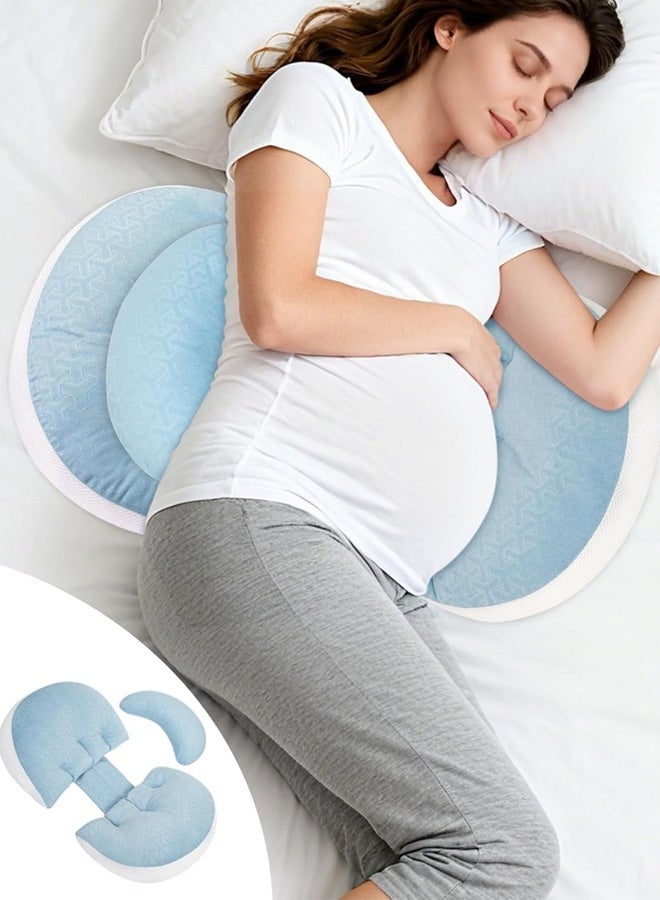Pregnancy Pillow, Portable  U Shaped Full Body Maternity Pillow,  Support for Back, Legs, Belly for Pregnant Women, Pregnancy Pillow for Women(Blue) - Image 1