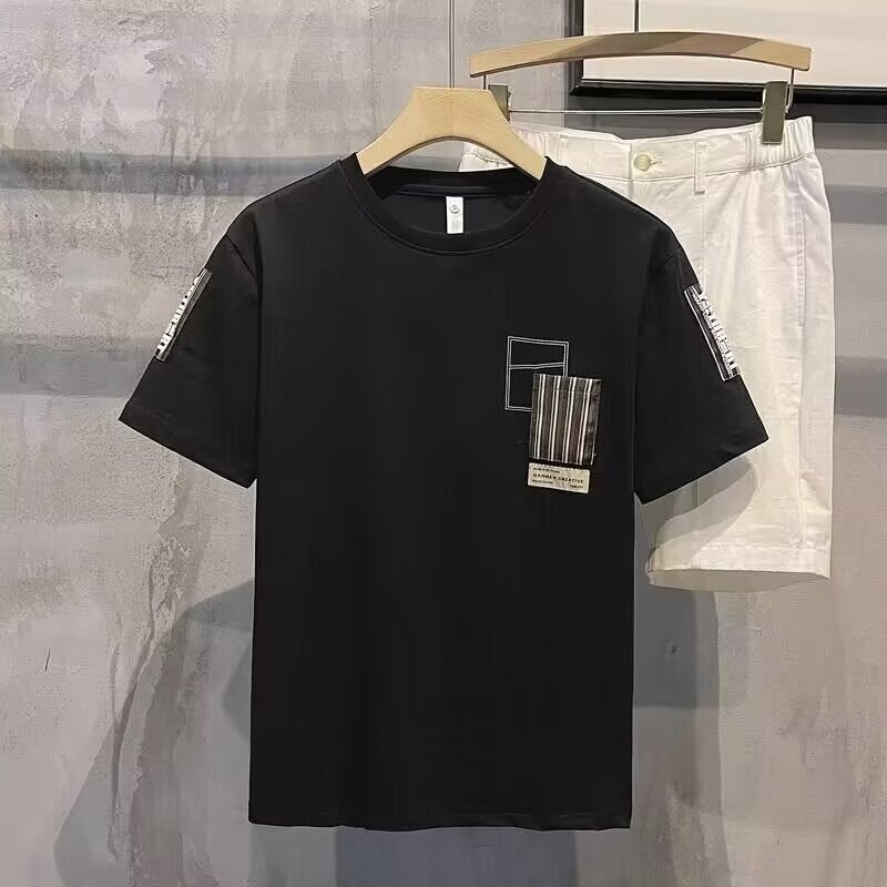 Summer Thin Short-Sleeved T-Shirt Men'S Korean-Style Slim-Fit Youth Casual White Summer Half-Sleeved Round Neck Base Shirt - Image 5