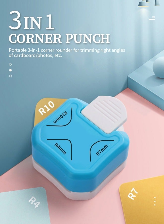 إسكدنيا مثقب زوايا 3 في 1 (R4/R7/R10 مم)، مثاقب ورق، سهل الضغط، مناسب للمنزل، المدرسة، استوديو التصوير - Image 2