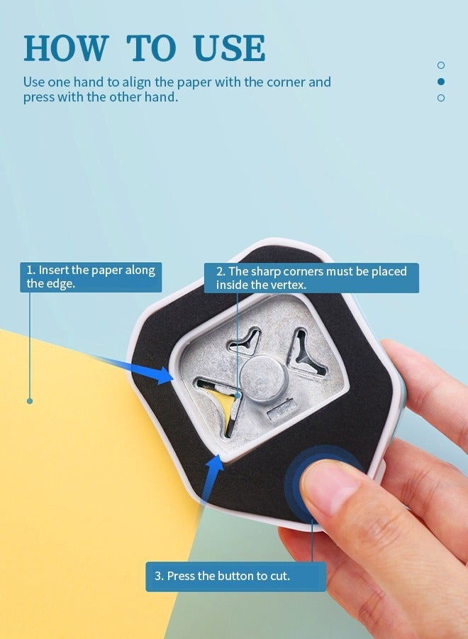 إسكدنيا مثقب زوايا 3 في 1 (R4/R7/R10 مم)، مثاقب ورق، سهل الضغط، مناسب للمنزل، المدرسة، استوديو التصوير - Image 4