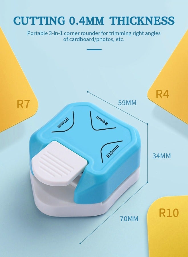 إسكدنيا مثقب زوايا 3 في 1 (R4/R7/R10 مم)، مثاقب ورق، سهل الضغط، مناسب للمنزل، المدرسة، استوديو التصوير - Image 3