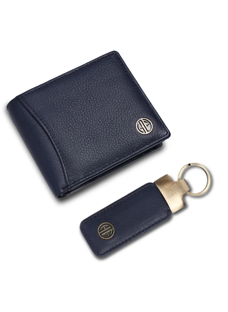 HAMMONDS FLYCATCHER Leather Blue Wallet & Keyring Combo | GS592BN_KR | GR62