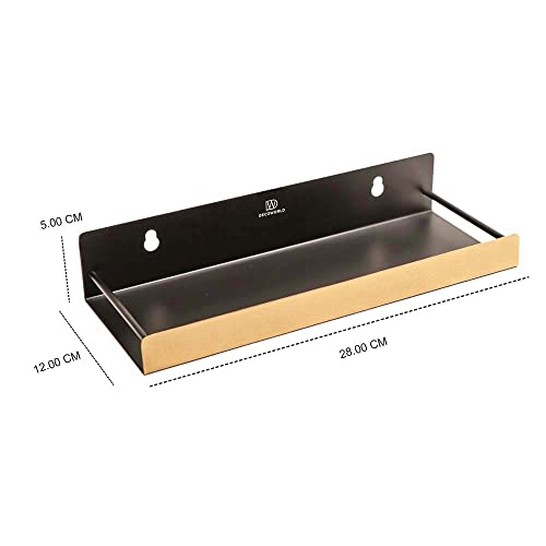 DECOWORLD || Metal Designer Bathroom Shelf || Wall Mount Bathroom Rack || Classic Pattern (Gold - Pack of 2) - Image 4