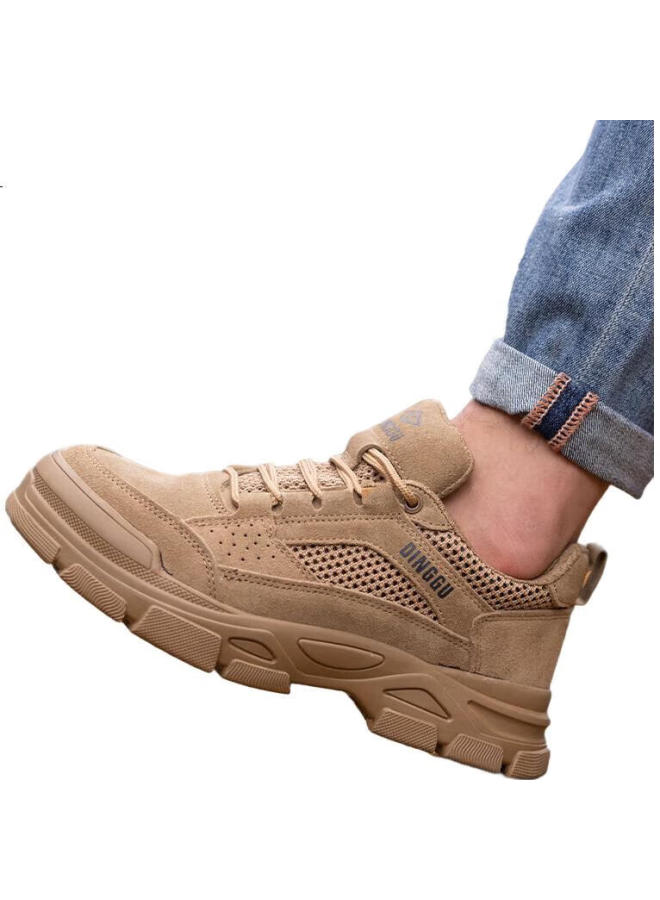 Dinggu Men'S Steel Toe Work Shoes, Four Seasons Anti-Slip Wear-Resistant Anti-Smashing Anti-Stab Steel Toe Construction Site Work Shoes Jd1183Zw45 - Image 1