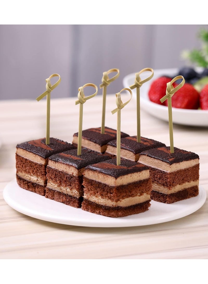 Hoasis 100 Pcs Bamboo Fruit Sticks, Wooden Toothpicks for Appetizers, Natural Bamboo Knot Skewers, Mini Food Sticks, Fancy Tooth Picks for Drinks, Fruit, Charcuterie - Image 5