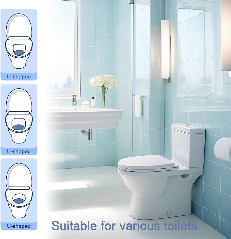 KASTWAVE 50PCS Toilet Seat Covers Flushable, Travel Essentials for Public Restrooms, Airplane, Camping Convenient Paper Covers, Toilets for Adults and Toddlers & Kids - Image 3
