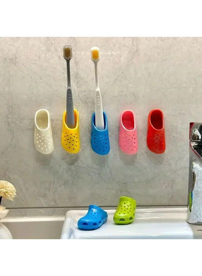 2 Pieces Mini Slippers and Toothbrush Storage Box No Drill Suction Cup Organizer - Image 2