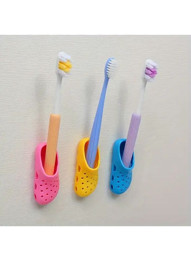 2 Pieces Mini Slippers and Toothbrush Storage Box No Drill Suction Cup Organizer - Image 4