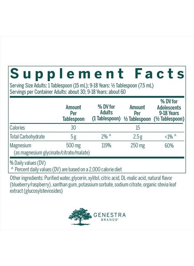 Genestra Brands - Magnesium Complex Liquid | Combination of Three Organic Magnesium Sources | 15.2 fl oz - Image 1