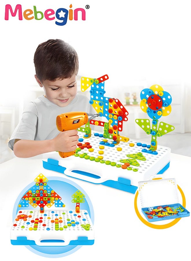 MEBEGIN - 237 PCS 3D Pegboard Set with Storage Box, Fun Puzzle Toy, Educational Colourful Jigsaw Puzzle, Creative DIY Mosaic Toys, Made of High-quality Eco-friendly ABS Plastic, Ideal Gift for Kids Aged 3+ - Image 1