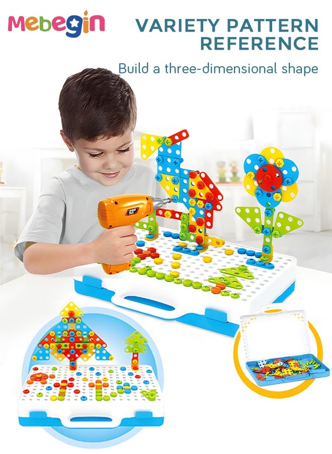 MEBEGIN - 237 PCS 3D Pegboard Set with Storage Box, Fun Puzzle Toy, Educational Colourful Jigsaw Puzzle, Creative DIY Mosaic Toys, Made of High-quality Eco-friendly ABS Plastic, Ideal Gift for Kids Aged 3+ - Image 1