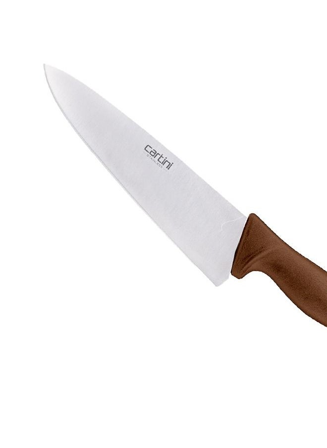 Godrej Cartini - Godrej Cartini Classic Chef  Knife, Stainless Steel Heavy Duty  Slicing and Dicing Meat, 8"-Brown - Image 1