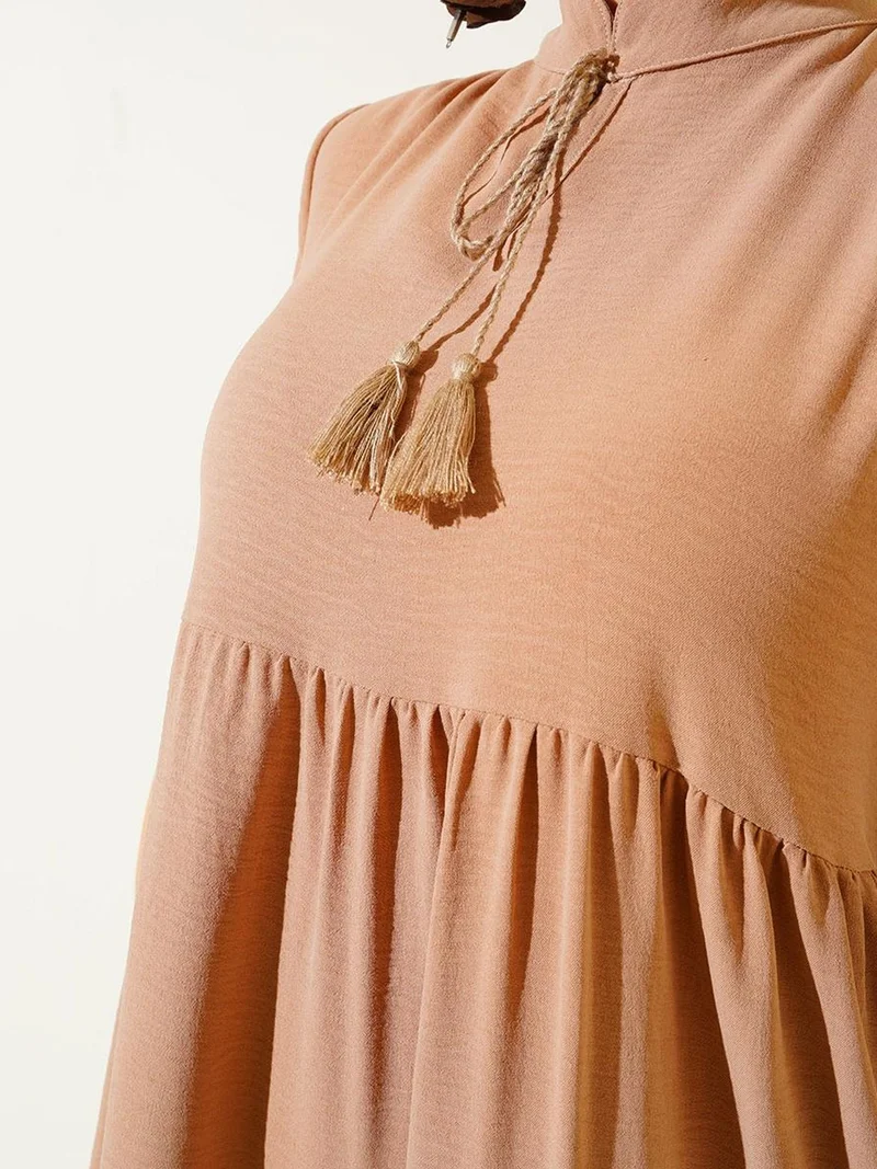 BIG DART BDART Maxi Dress with Bow Tie Collar