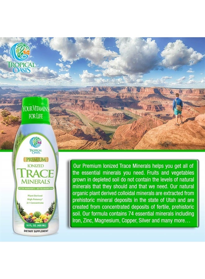 Tropical Oasis Premium Ionized Plant Based Trace Minerals Liquid Formula- 74 essential minerals in liquid form for up to 96% Absorption - 16 oz, 32 servings - Image 4