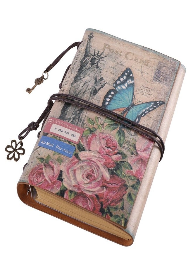 MaleDen Leather Journal Notebook, MALEDEN Vintage Travel Journal for Women Refillable Sketchbook Diary Planner with Unlined Pages and Zipper Pocket - Image 2