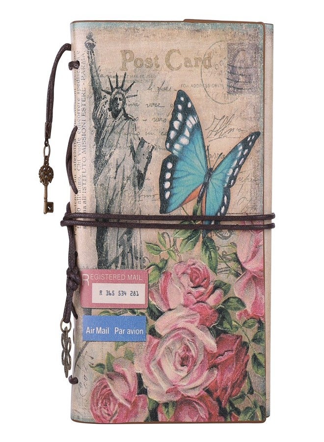 MaleDen Leather Journal Notebook, MALEDEN Vintage Travel Journal for Women Refillable Sketchbook Diary Planner with Unlined Pages and Zipper Pocket - Image 1