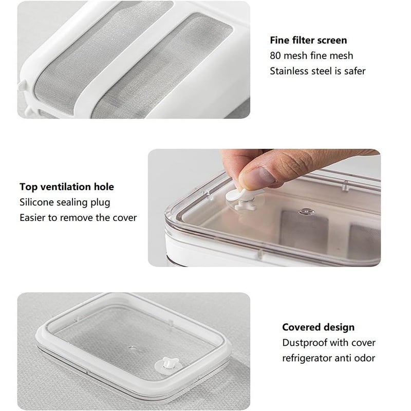 FindXeink 2Packs Yogurt Strainerâ€”[1.16QT*2/0.29GAL*2] Total & [0.55QT*2/0.1375GAL*2] Filter, Greek Yogurt Strainer Yogurt Press, BPA-Free PP Strainer for Whey Separation & Greek Yogurt Maker(Total1.16QT*2) - Image 4