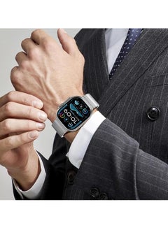 TIGER Stainless Steel Link Bracelet for Apple Watch Ultra/Ultra 2 – Metal Band with Folding Clasp for 49mm, 46mm, 45mm, 44mm, 42mm, Compatible with Apple Watch Series 10, 9, 8, 7, 6, 5, 4, 3, 2, 1, SE (Silver)  - Image 2