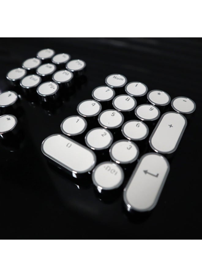 Generic - Key Cap Garbage Bag Round Retro Electroplating Punk Mechanical Keyboard Cap Number Key Direction Key Character Transparent Key Cap-Color:Black Special-shaped Keys Have No Words 18 - Image 1