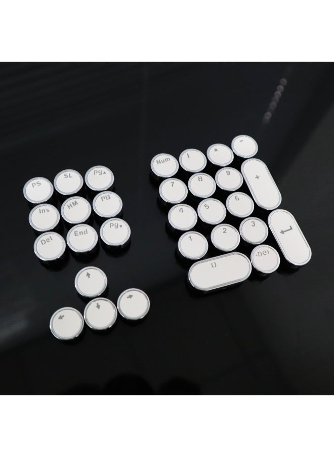 Generic - Key Cap Garbage Bag Round Retro Electroplating Punk Mechanical Keyboard Cap Number Key Direction Key Character Transparent Key Cap-Color:Black Special-shaped Keys Have No Words 18 - Image 1