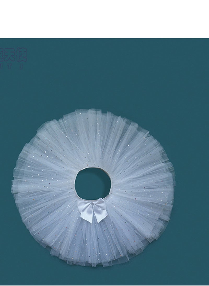 Generic Tutu Skirt 50s Vintage Ballet Bubble Dance Skirts Tulle Tutu Skirt Costume for Cosplay Party White  - Image 2