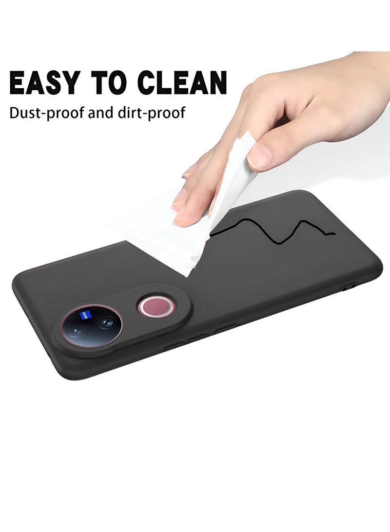 Wtech vivo V50 5G 2025 Premium Soft Liquid Silicone Case Cover - Black - Image 5