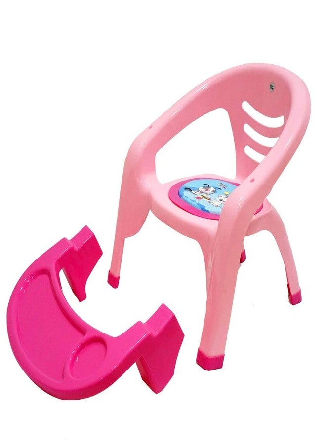 نابيا كرسي أطفال صغير من نابيا مع صينية أمان ووسادة ناعمة مع صوت صفارة للأطفال - (وردي) - Image 3