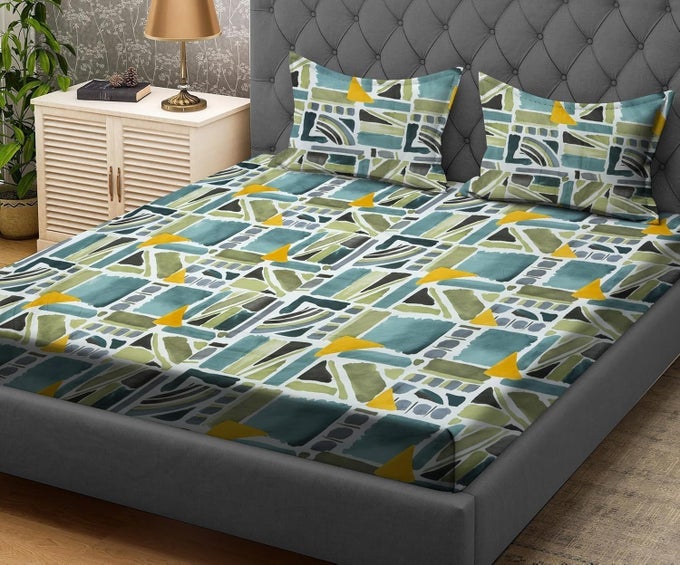 BRAND UMI SUPER SOFT BRUSHED MICROFIBER COTTON DOUBLE BEDSHEET WITH 2 PILLOW COVERSBEDSHEET 90X100INCHES PILLOW COVER 17X27CM