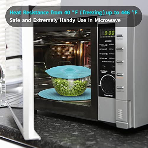Andyken Microwave Mat & Food Cover Cover for Splatter Guard Silicone Trivet Pot Holders Drying Baking Place Mat Silicone Bowl Covers BPA Free Suction Lids Microwave Cover - Image 2